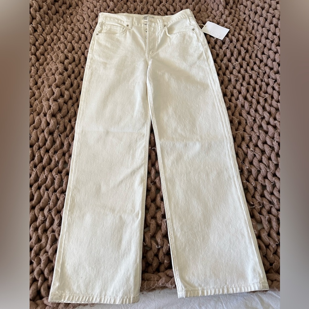Etica Cream Wide Leg Jeans